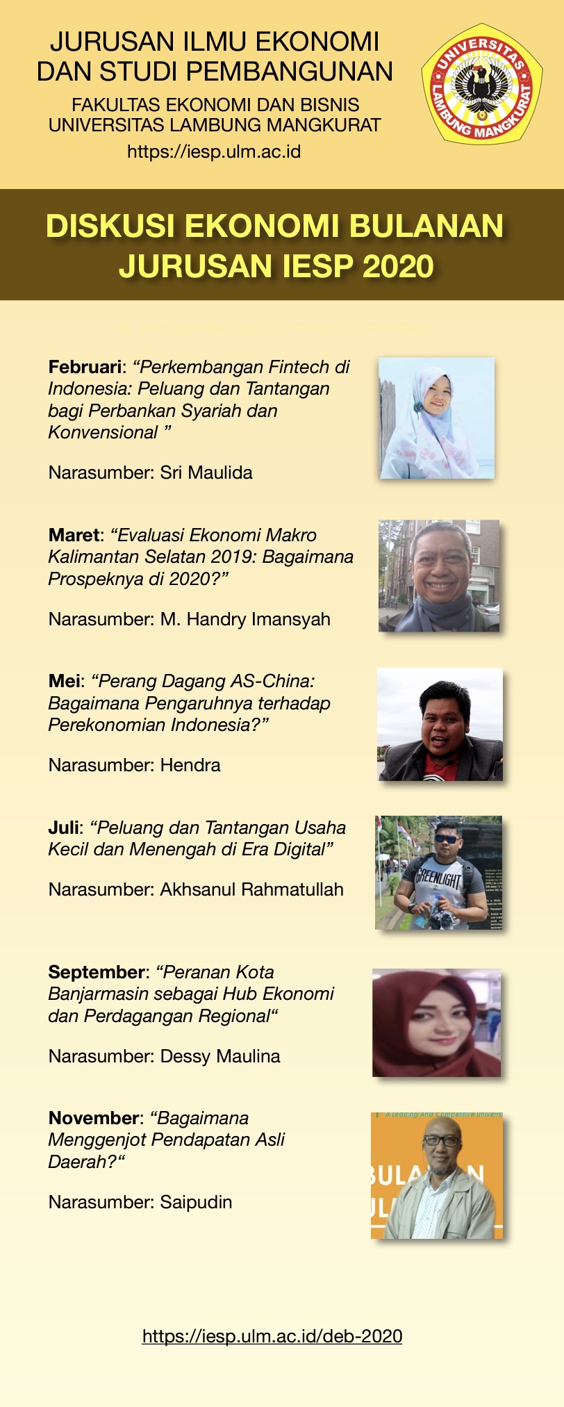 Diskusi Ekonomi Bulanan Jurusan IESP 2020